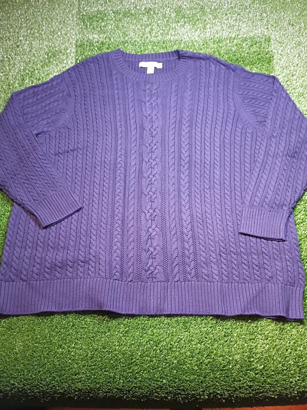 Cozy & Stylish Amazon Essentials Navy Cable Knit Sweater 5X NWT